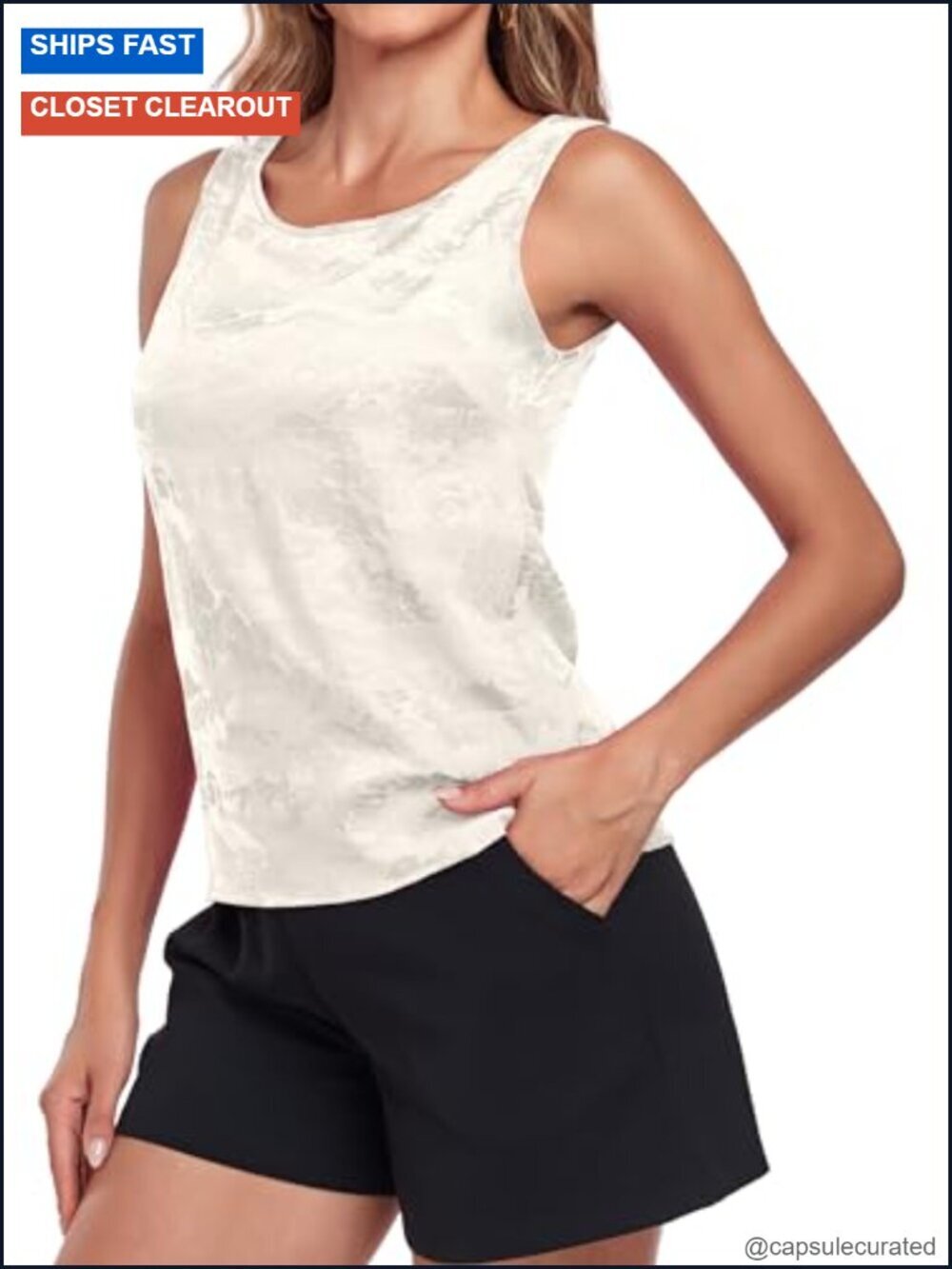 Silk Satin Jacquard Camisole Tank Top Sleeveless Blouse Wide Strap